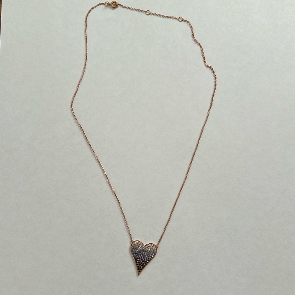 14K Rose Gold Diamond Ombré Heart Necklace